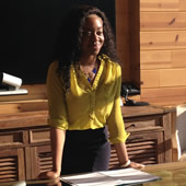 MS in Leadership for Creative Enterprises student Melissa Cline at internship with Oprah Winfrey Network